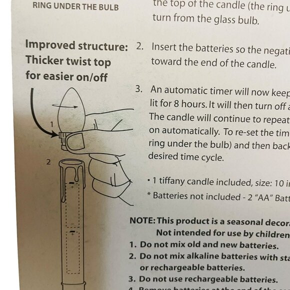 Wireless Tiffany Candles With 8 Hr Auto Timer By Brite Star LED Last All Seaspm - Picture 8 of 8